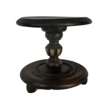 Small Wooden Side Display Table Pedestal Plant Stand Mid century Modern 9.84"