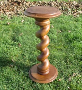 Vintage Hand Carved wood Barley Twist Table Plant Stand 25.2" Beautiful