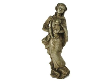 Virgin Mary Our Lady Madonna plaster Statue Infant Child Rafael style Stone Look 11.41"