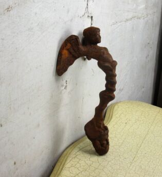 antique Iron Figurehead Nautical Siren Mermaid Naiad Boat Rustic 9.84" HTF