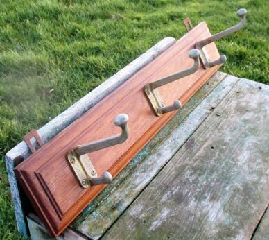Small Vintage Coat rack 3 industrial hooks Rustic