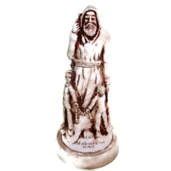 Miniature Mini Statue Saint Nicolas Demre St Nicholas with Children Resin HTF