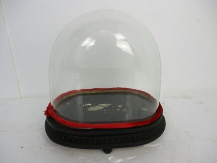 Antique Victorian Oval Hand Blown Glass Globe Dome Doll Clock 9.44" H 10.62"!!