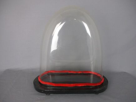 Antique Victorian Oval Hand Blown Glass Globe Dome Doll Clock 17.71" H 15.47!!