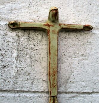Mid Century Design Ceramic Modernist Crucifix era Perignem Tieberghien