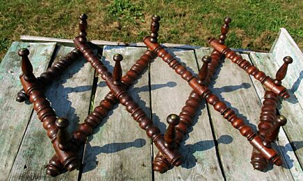 Vintage Authentic Wooden 10 Peg Accordion Coat Kitchen Rack Cottage style