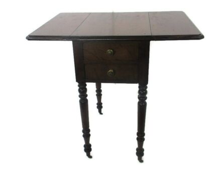 Antique Drop Leaf Gate Leg Table Cabinet Desk Hallway Furniture Drawers Sweet on Wheels