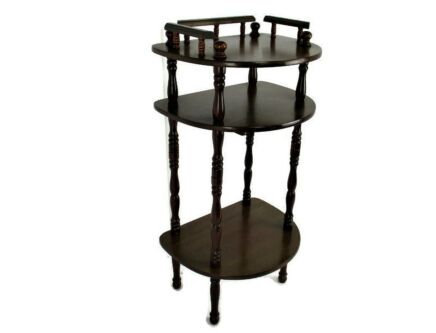 Pedestal Display Side Table Plant Stand Italian Wood Vintage Etagère Display cabinet