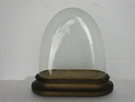 Antique Victorian Oval Hand Blown Glass Globe Dome Doll Clock 14.17" H 14.37"W