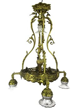 Impressive Gothic Bronze Castle Empire Chandelier Medusa Dragons Angel 5 lights