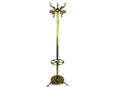Standing Hall Tree Coat Hallway Rack Brass Hollywood regency Umbrella Cane Stand