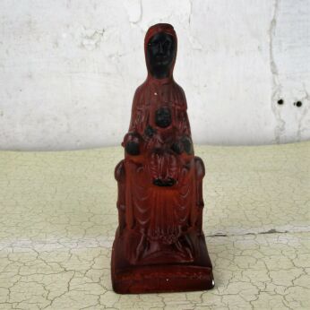 Our Lady Of Montserrat Black Madonna Virgin La Moreneta Statue Plaster 5.31"