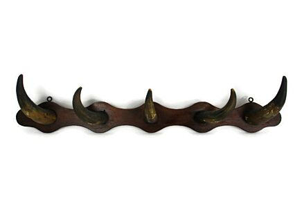 Farm Barn Bull Horns Wood ornate Coat rack Shelf Country Farmhouse Hunting