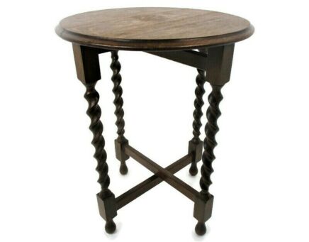 practical Barley Twist Wood Side Occasional Wine Coffee Table Pedestal Plant Stand pliable Edwardian Style