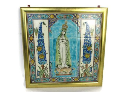Our Lady Fatima Vintage Tiles Mural Tableaux Portugal Beautiful rare Collector