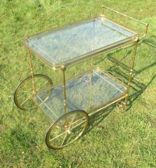 Bar Cart Cocktail Entertainment Cart Trolley Hollywood regency Gold Gorgeous