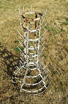 XL French Antique Authentic Champagne Wine Bottle Drying Rack Rustic