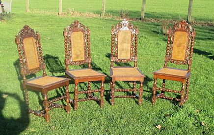 Antique Barley Twist Hand carved Wooden Parlour Chair rush seating Gorgeous