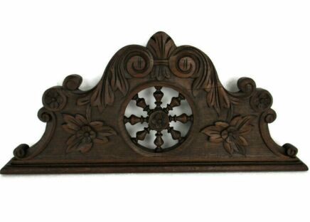 Hand Carved Wood French Pediment Ornate Over door Architectural Reclaimed Antique Breton style Gorgeous