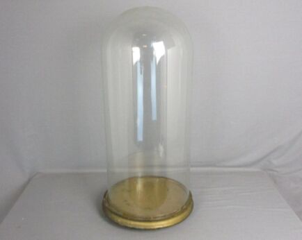 Large Antique Round Hand Blown Glass Dome Globe Steampunk Display 24.6"