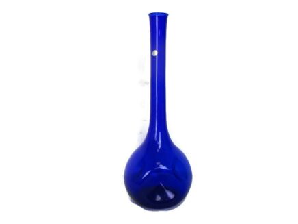 Retro Funky Dented Glass Genie Bottle Vase Cobalt Blue Extremely HTF
