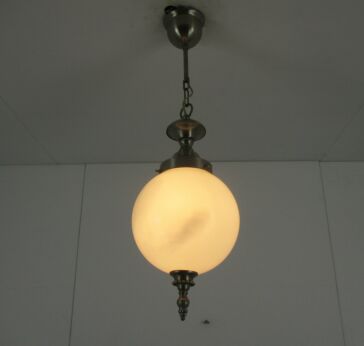 Chandelier Pendant Milk Glass Opaline Atomic Mid Century Modern Modernist