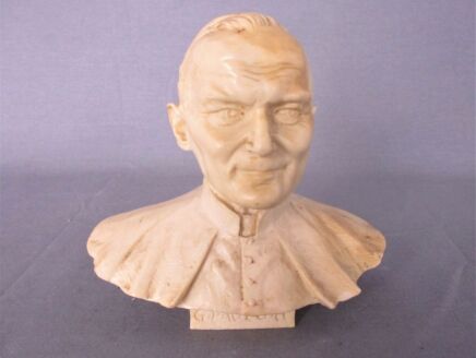 Lovely Vintage Bust Pope John Paul II Statue Resin Paolo II signed F. Santini