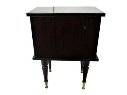Vintage Funky Lacquered  Nightstand Wood Mid Century Modern style End table Commode