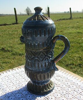 Vintage Italian Bitossi Style Decorative Can Pottery 70's Retro