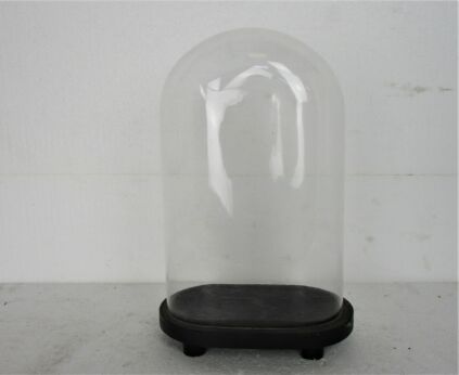 Antique Victorian Oval Hand Blown Glass Globe Dome Doll Clock 11.81" H 7.67"W
