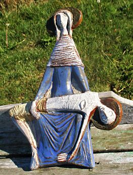 Pieta Modernist Ceramic Wall Plaque Stunning era Perignem Virgin Mary Christ