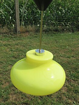 Retro Peil & Putzler Style Yellow Opaline cased Glass Light Pendant Chandelier