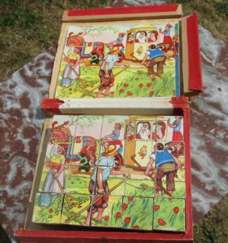 Nostalgic Vintage Block Puzzle in Box Fairytales Cinderella Snowwhite etc