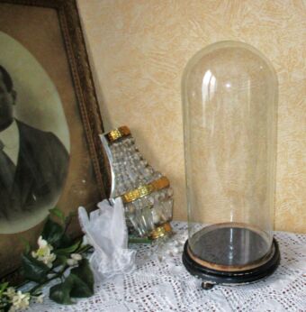 Antique Round Hand Blown Glass Globe Dome Taxidermy Steampunk Display 16.14"