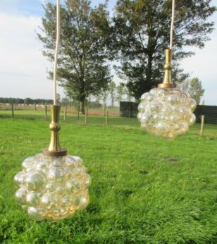 Vintage Space Age Couple Bubble Glass Flush mount Sconce Wall Ceiling Lamp Chandelier Mid Century