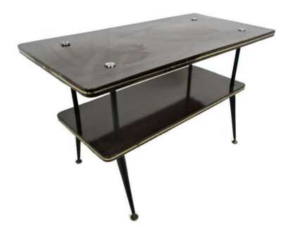 Small Vintage Coffee Table Side Occasional Table era Eames Retro Funky  Wood Veneer