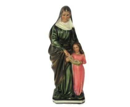Statue Saint Anna Virgin Mary as a child Reading the Old Testament Plaster Mother and Child Daughter 11.81"