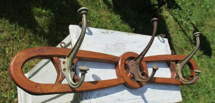 Vintage Coat Rack kitchen rack 3 Iron Hooks Industrial Style Wood