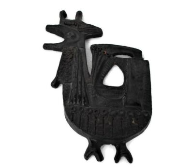 Rooster Modernist Ceramic Wall Plaque Perignem Mid Century