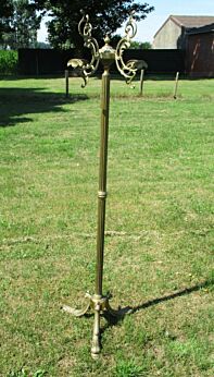 Ornate Vintage Coat Hat Rack Hall Tree Stand Floor Brass