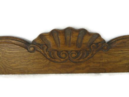 French Hand Carved Wood Pediment Ornate Over door Architectural Oak Reclaimed Antique
