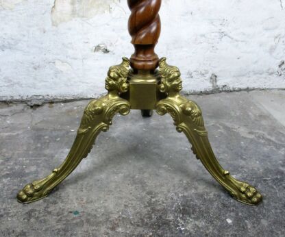 Vintage Carved Wood Barley Twist Hall Tree Coat Hat Rack Stand Cariatides