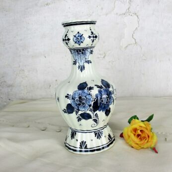 Small Bulb Vase Delft Holland Blue White Porcelain Marked Royal Goedewaagen 9"