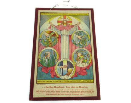 Antique Religious Cardboard Print Chromolith Ascension Day Speybrouck Goffart