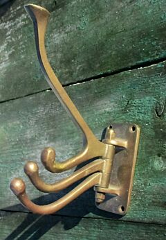 Vintage Solid Brass Hook 4 hooks nesting Architectural Swivel Industrial Hanger