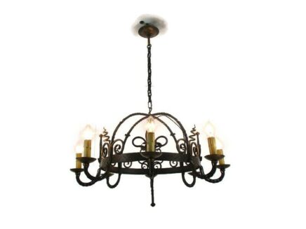 Wrought Iron 8 Lights Arms Chandelier Lamp gothic Style French Gorgeous