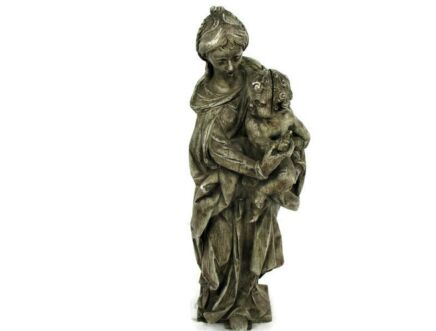 Large Statue Virgin Mary Madonna Infant Child Church Chapel Plaster Extremely rare 28.74"