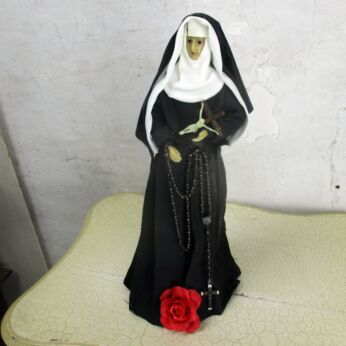 Wax Doll Statue St Saint Rita of Cascia Patroness Impossible Causes Folk Art