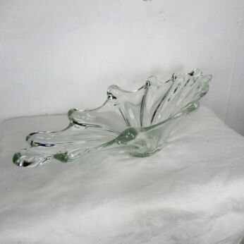 Large Clear French Bowl Dish Centerpiece Fruit Basket art Glass 23.81"