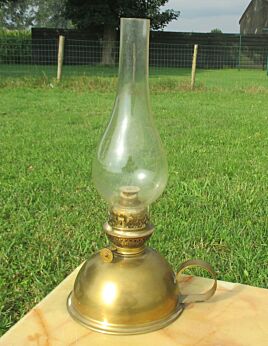 Antique Authentic Brass Oil Lamp Kerosine